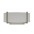 Load image into Gallery viewer, 2 - Lights, Flush Mounted Wall Sconce, 120 Volt, Dimmable, Brushed Nickel / Slate Gray Fabric, Hardwired - LEDMyPlace
