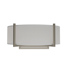 Load image into Gallery viewer, 2 - Lights, Flush Mounted Wall Sconce, 120 Volt, Dimmable, Brushed Nickel / Slate Gray Fabric, Hardwired - LEDMyPlace