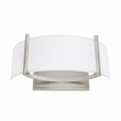 Load image into Gallery viewer, 2-Lights, Flush Mounted Wall Sconce, 120 Volt, Dimmable, Brushed Nickel / Slate Gray Fabric, Hardwired - LEDMyPlace