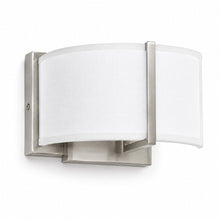Load image into Gallery viewer, 2-Lights, Flush Mounted Wall Sconce, 120 Volt, Dimmable, Brushed Nickel / Slate Gray Fabric, Hardwired - LEDMyPlace