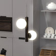 Load image into Gallery viewer, 2 - Lights, Globe Pendant Chandelier, 17W, 3000K, Matte Black Body Finish, Dimmable - LEDMyPlace