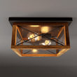Load image into Gallery viewer, 2 - Lights Indoor Outdoor Flush Mount Ceiling Lamp Farmhouse Close to Ceiling Light Fixtures with Wood Texture Finish for Kitchen Dining Room Bedroom Porch Hallway Entryway - LEDMyPlace