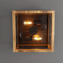 Load image into Gallery viewer, 2 - Lights Indoor Outdoor Flush Mount Ceiling Lamp Farmhouse Close to Ceiling Light Fixtures with Wood Texture Finish for Kitchen Dining Room Bedroom Porch Hallway Entryway - LEDMyPlace