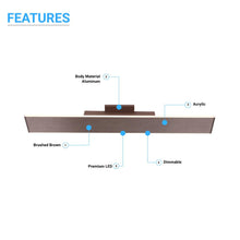 Load image into Gallery viewer, 2 - Lights, Indoor Rectangular Wall Sconce with Brushed brown Body Finish, 3000K, Dimmable - LEDMyPlace