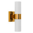 Load image into Gallery viewer, 2 - Lights, Wall Sconce with White Glass Shade, Brushed Brass Finish, Dim: L13.5"xW4.45"xE5", Hallway Light Fixtures - LEDMyPlace
