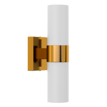 Load image into Gallery viewer, 2 - Lights, Wall Sconce with White Glass Shade, Brushed Brass Finish, Dim: L13.5"xW4.45"xE5", Hallway Light Fixtures - LEDMyPlace