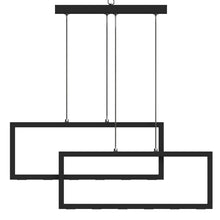 Load image into Gallery viewer, 2 - Rectangle Lights, 38W, 3000K, 1900LM, LED Kitchen Island Light Pendant For Dining Living Room, Dimmable, Matte black Body Finish - LEDMyPlace