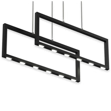 Load image into Gallery viewer, 2 - Rectangle Lights, 38W, 3000K, 1900LM, LED Kitchen Island Light Pendant For Dining Living Room, Dimmable, Matte black Body Finish - LEDMyPlace