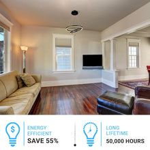 Load image into Gallery viewer, 2 - Ring, Circular LED Chandelier, 60W, 3000K, 2800LM, Dimmable, 5 Years Warranty - LEDMyPlace