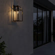 Load image into Gallery viewer, 20 - in Black and Wood Outdoor Farmhouse Wall Lantern, 1 - Light Wall Lamp Sconce, Clear Seeded Glass - 8.82"L x 7.87"W x 18.74"H - LEDMyPlace