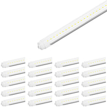 Load image into Gallery viewer, T8 8ft LED Tube/Bulb - 32/36/40/48W Wattage Adjustable, 130lm/w, 3000K/4000K/5000K/6500K CCT Changeable, Clear, R17D Base,- Ballast Bypass