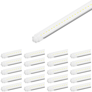 T8 8ft LED Tube/Bulb - 32/36/40/48W Wattage Adjustable, 130lm/w, 3000K/4000K/5000K/6500K CCT Changeable, Clear, R17D Base,- Ballast Bypass