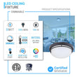 Load image into Gallery viewer, 20W LED Flush Mount Ceiling Light, CCT Changeable (3000/4000/5000K), 1200LM, Hallway Light Fixtures, Dimmable, Matte Black, for Bedroom Kitchen Stairwell Entryway - LEDMyPlace