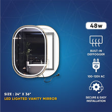 Load image into Gallery viewer, 24 in. X 36 in. LED Lighted Bathroom Mirror with Gold Frame, Touch Sensor Switch and CCT Remembrance, CRI 90+, Evo Style - LEDMyPlace