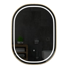 Load image into Gallery viewer, 24 in. X 36 in. LED Lighted Bathroom Mirror with Gold Frame, Touch Sensor Switch and CCT Remembrance, CRI 90+, Evo Style - LEDMyPlace