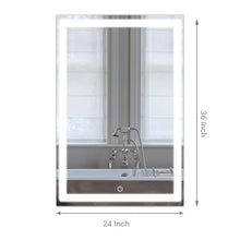 Load image into Gallery viewer, 24 in. X 36 in. LED Lighted Bathroom Vanity Mirror, Adjustable Color Temperature &amp; Remembrance, Touch Button, CRI 90+, Anti - Fog, Inner Window Style - LEDMyPlace