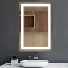 Load image into Gallery viewer, 24 in. X 36 in. LED Lighted Bathroom Vanity Mirror, Adjustable Color Temperature &amp; Remembrance, Touch Button, CRI 90+, Anti - Fog, Inner Window Style - LEDMyPlace