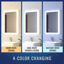 Load image into Gallery viewer, 24 in. x 36 in. LED Lighted Bathroom Vanity Mirror, On/Off Touch Switch, CRI 90+, CCT Changeable With Remembrance, Anti - Fog Mirror, Wall Mounted Makeup Vanity Mirror, Window Style - LEDMyPlace