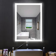 Load image into Gallery viewer, 24 in. x 36 in. LED Lighted Bathroom Vanity Mirror, On/Off Touch Switch, CRI 90+, CCT Changeable With Remembrance, Anti - Fog Mirror, Wall Mounted Makeup Vanity Mirror, Window Style - LEDMyPlace