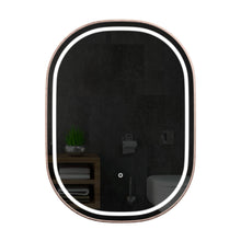 Load image into Gallery viewer, 24 in. X 36 in. LED Lighted Bathroom Vanity Mirror with Rose Gold Frame, Anti - Fog, CRI 90+, Adjustable Color Temperature &amp; Remembrance, Lighted Makeup Mirrors, Evo Style - LEDMyPlace
