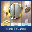Load image into Gallery viewer, 24 Inch Round LED Lighted Bathroom Vanity Mirror with Shelf, Touch Switch, Defogger and CCT Remembrance, CRI 90+, Raven Round Style - LEDMyPlace