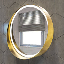 Load image into Gallery viewer, 24 Inch Round LED Lighted Bathroom Vanity Mirror with Shelf, Touch Switch, Defogger and CCT Remembrance, CRI 90+, Raven Round Style - LEDMyPlace