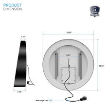 Load image into Gallery viewer, 24 Inch Round LED Lighted Bathroom Vanity Mirror with Shelf, Touch Switch, Defogger and CCT Remembrance, CRI 90+, Raven Round Style - LEDMyPlace