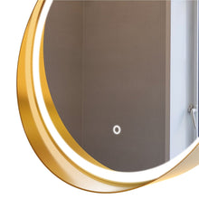 Load image into Gallery viewer, 24 Inch Round LED Lighted Bathroom Vanity Mirror with Shelf, Touch Switch, Defogger and CCT Remembrance, CRI 90+, Raven Round Style - LEDMyPlace