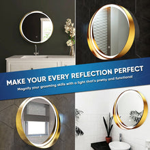 Load image into Gallery viewer, 24 Inch Round LED Lighted Bathroom Vanity Mirror with Shelf, Touch Switch, Defogger and CCT Remembrance, CRI 90+, Raven Round Style - LEDMyPlace