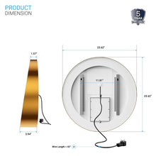 Load image into Gallery viewer, 24 Inch Round LED Lighted Bathroom Vanity Mirror with Shelf, Touch Switch, Defogger and CCT Remembrance, CRI 90+, Raven Round Style - LEDMyPlace