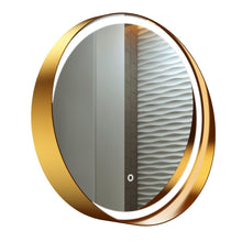 Load image into Gallery viewer, 24 Inch Round LED Lighted Bathroom Vanity Mirror with Shelf, Touch Switch, Defogger and CCT Remembrance, CRI 90+, Raven Round Style - LEDMyPlace