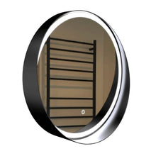 Load image into Gallery viewer, 24 Inch Round LED Lighted Bathroom Vanity Mirror with Shelf, Touch Switch, Defogger and CCT Remembrance, CRI 90+, Raven Round Style - LEDMyPlace