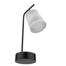 Load image into Gallery viewer, 25" Industrial Table Lamp with Fabric Shade Simplicity Reading Lamps for Bedside Table, Living Room, Study Room with Switch &amp; 1 Socket, Finish/color - black &amp; white - LEDMyPlace