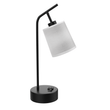 Load image into Gallery viewer, 25" Industrial Table Lamp with Fabric Shade Simplicity Reading Lamps for Bedside Table, Living Room, Study Room with Switch &amp; 1 Socket, Finish/color - black &amp; white - LEDMyPlace