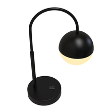 Load image into Gallery viewer, 26 in. Black Arc Table Lamp with Black/White Sphere Shade, Material Iron &amp; glass, E26 1 x 60W (Bulb Not Included) - LEDMyPlace