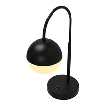 Load image into Gallery viewer, 26 in. Black Arc Table Lamp with Black/White Sphere Shade, Material Iron &amp; glass, E26 1 x 60W (Bulb Not Included) - LEDMyPlace