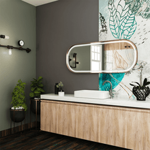 Load image into Gallery viewer, 26 in. X 63 in. LED Lighted Bathroom Vanity Mirror with Rose Gold Frame, CRI 90+, Anti - Fog Adjustable Color Temperature &amp; Remembrance, Lighted Makeup Mirrors, Realx Style - LEDMyPlace