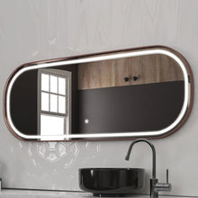 Load image into Gallery viewer, 26 in. X 63 in. LED Lighted Bathroom Vanity Mirror with Rose Gold Frame, CRI 90+, Anti - Fog Adjustable Color Temperature &amp; Remembrance, Lighted Makeup Mirrors, Realx Style - LEDMyPlace