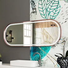 Load image into Gallery viewer, 26 in. X 63 in. LED Lighted Bathroom Vanity Mirror with Rose Gold Frame, CRI 90+, Anti - Fog Adjustable Color Temperature &amp; Remembrance, Lighted Makeup Mirrors, Realx Style - LEDMyPlace