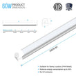 Load image into Gallery viewer, T8 8ft Integrated LED Tube Light 60W V - Shape 5000K Daylight White, Frosted, 8 Foot Plug and Play Linkable LED Shop Lights, Damp Location - LEDMyPlace