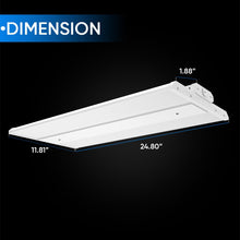 Load image into Gallery viewer, 2FT LED Linear High Bay Shop Light, 110W, 5700K, 15000LM, 120 - 277VAC, 0 - 10V Dim, UL DLC Listed, Linear Hanging Light for Warehouse Workshops - 2 Pack - LEDMyPlace
