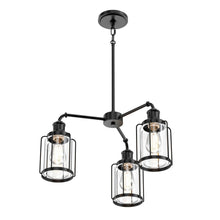Load image into Gallery viewer, 3 - Light Birdcage Chandelier Lighting Fixture, Kitchen Island Light Fixtures, Matte Black Finish, E26 Base, 3 Years Warranty - LEDMyPlace