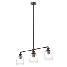 Load image into Gallery viewer, 3 - Lights Bell Shape Kitchen Island Pendant Lighting, Clear Glass Shade, E26 Base, UL Listed - LEDMyPlace