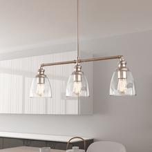 Load image into Gallery viewer, 3 - Lights Bell Shape Kitchen Island Pendant Lighting, Clear Glass Shade, E26 Base, UL Listed - LEDMyPlace