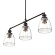 Load image into Gallery viewer, 3 - Lights Bell Shape Kitchen Island Pendant Lighting, Clear Glass Shade, E26 Base, UL Listed - LEDMyPlace