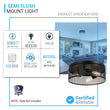 Load image into Gallery viewer, 3 - Lights Cage Style Flush Mount Fixture, Drum Shape, E26 Base, UL Listed, 3 Years Warranty - LEDMyPlace