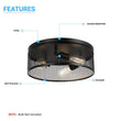 Load image into Gallery viewer, 3 - Lights Cage Style Flush Mount Fixture, Drum Shape, E26 Base, UL Listed, 3 Years Warranty - LEDMyPlace