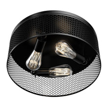 Load image into Gallery viewer, 3 - Lights Cage Style Flush Mount Fixture, Drum Shape, E26 Base, UL Listed, 3 Years Warranty - LEDMyPlace