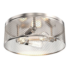 Load image into Gallery viewer, 3 - Lights Cage Style Flush Mount Fixture, Drum Shape, E26 Base, UL Listed, 3 Years Warranty - LEDMyPlace