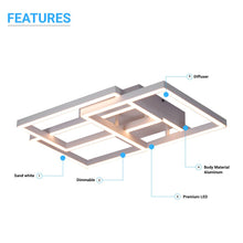 Load image into Gallery viewer, 3 - Lights, Geometric Modern Ceiling Lights, Surface Mounting, 67W, 3000K(Warm White), 4032LM, Sand white Body Finish, Dimmable, Hallway Light Fixtures - LEDMyPlace